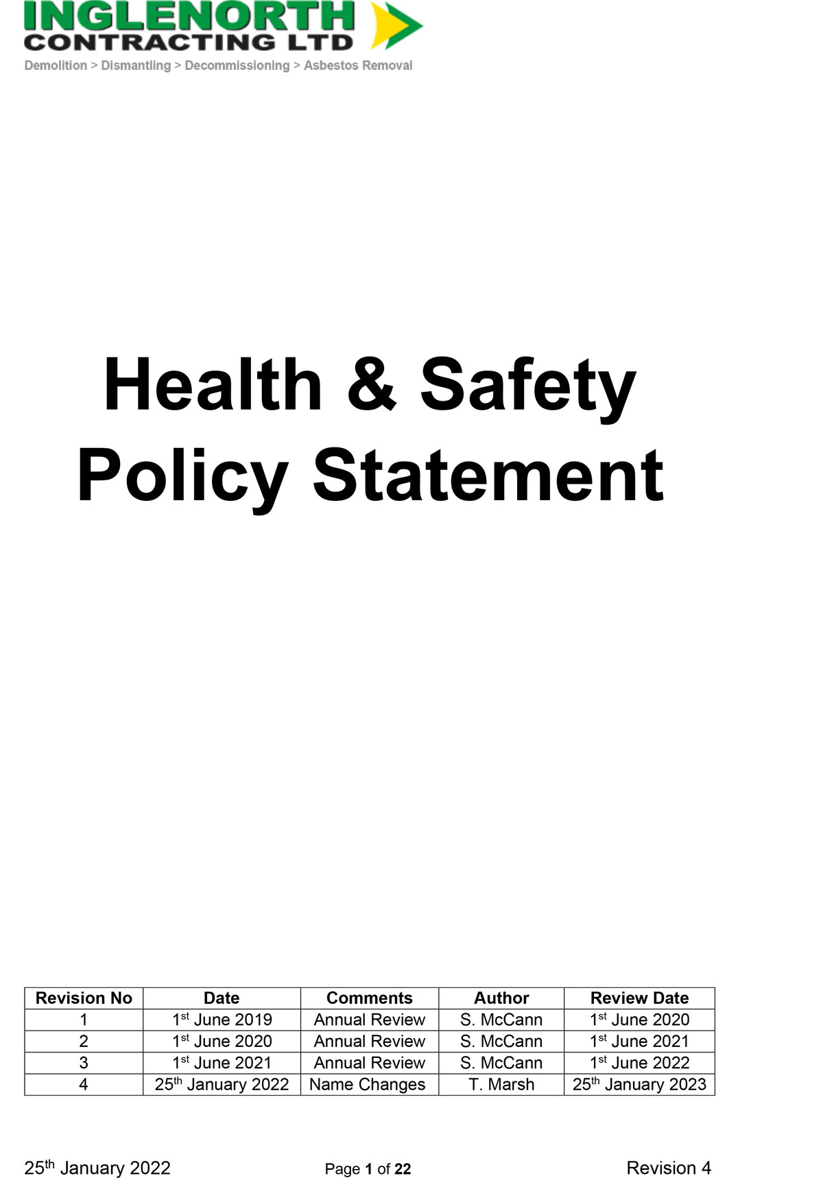 Health Safety Policy 25.01
